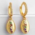 Metal Cowrie Shell Earrings Gold Photo 0