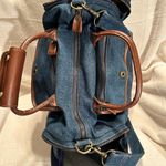 Liz Claiborne  Blue Denim and Brown Leather Bag Photo 10
