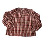 Faherty  Annalise NWT Blouse Top Organic Cotton Sunset Gingham Plaid Small Photo 6