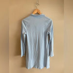 American Eagle Ribbed Knit Long Sleeve Midi Button Up Dress Baby Blue XL Photo 1