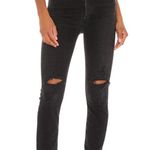AGOLDE Nico High Rise Slim Black Busted Knee Button Fly Jeans 24 Photo 0
