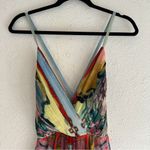 Alice + Olivia x Lola Schnabel Orly Handkerchief Maxi Dress Size 2 Watercolor Photo 5