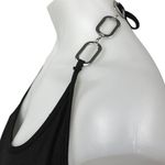 I am gia I.AM.GIA Halley Black Halter Tie Scoop Neck Chain Mini Bodycon Dress Size M Photo 5