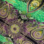 Kathmanda imports pants medium to large Paisley Print Green Black purple hippie Photo 2