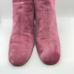 Vtg Pink Suede Ankle Zip Heel Boots Soft Fairycore Cottage Boho Indie 8.5 39 Photo 1