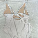 Cream and White One Piece Swimwear with Delicate Lace Size 1X Photo 7
