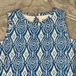 Hatley Dress Womens Medium Blue White Geometric Jersey Knit Office Business Blue Photo 3