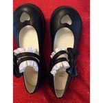 NWOT Berobello Maryjane Bow Lolita Hallow Heart Maid Shoes UK 39 US 8.5 Black Photo 2