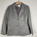 Chadwick's Classic Leather Jacket Blazer  Women’s Size 12 Gray Grey Photo 0