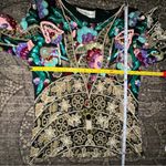 Saks 5th Avenue Saks Fifth Avenue Vintage Sz S Black Silk Floral Motif Sequin Beaded Top Blouse Photo 7
