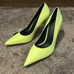 ZARA Trafaluc Neon Yellow Faux Leather Stilletto Pump Heels NWT Photo 1