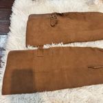 None Over the Knee High Heel Boots Brown Faux Suede Tie Back Women's Shoes 6.5 Photo 2