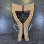 NINA Z New York Clear PVC Wood Heel Clogs Slides Mule Sandals EU 39 (US 9) Tan Photo 4