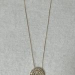 Letter A Gold Rhinestone Medallion Pendant Necklace Photo 1