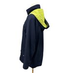 Vtg 90s IZZI SPORT Navy Lime Spring Jacket Full Zip Hooded Coat Oversized Sz S Blue Photo 3