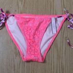 Victoria's Secret B3 New Victoria’s Secret Swimsuit String Bikini Bottoms Crochet Neon Pink XS Photo 0