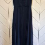 After Six  Women’s 6 R Blue Midnight Lux Chiffon V Neck Floor Length Maxi Dress Photo 2