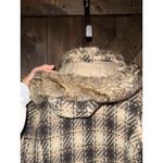 Woolrich  Women's Sz Medium M Plaid Brown Faux‎ Fur Trim Hooded Winter Coat Warm Photo 8