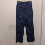Carlisle Women’s Vintage Baroque Paisley Floral Blue and Green Pants Photo 4