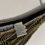 Oleg Cassini NWT  black tie VINTAGE 90s silk beaded circle deadstock top blouse Photo 4