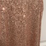 Rose Gold All Over Sequin Mini Dress Spaghetti Straps Size Small NWT Pink Photo 4