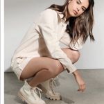 Gianni Bini  Vera Sleeve Button Collar Cream Denim Romper Photo 1