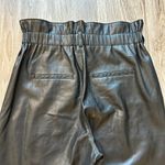Mango Black Faux Leather Paper Bag High Waisted Pants Size XS Photo 8