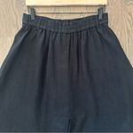 Saks 5th Avenue Vintage Saks Fifth Avenue High Waist A-Line 100% Linen Midi Skirt in Black Large Photo 7