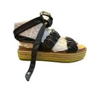 Sam Edelman Womens Black Kerin Tie Ankle Platform Leather Espadrille Shoes 7 Photo 9