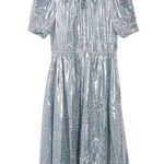 Current Air  Leopard Shine Midi Dress Blue NEW Photo 0