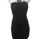 ZARA NEW Women's Black Sleeveless Halter Tie Bandeau Midi Tank Bodycon Dress S Photo 0