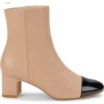 Stuart Weitzman Milla Beige Leather Cap Toe Boots - Size 6 Photo 0