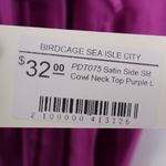 Pretty Garbage Purple Satin Side Slit Cowl Neck Cami Top Size L Size L Photo 5