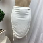 Princess Polly Cream Nothing More Ribbed Side Ruched Multi Length Skirt NEW Photo 2