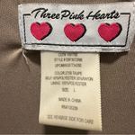 Three Pink Hearts  Ruched Brown Dress with Belt, Size L Photo 5