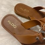 ALDO  Brown faux leather Thong sandals flip flops Size 9 Photo 2