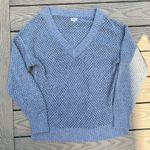 Aerie  small grey chunky v neck sweater open knit cozy oversized Photo 1