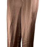 Madewell NEW The Harlow Brown Satin High Rise Pleated Wide Leg Trousers Pants 8 Photo 0