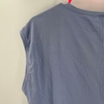 Eileen Fisher  Tunic Top Size Small High Slits Boxy Stretch Blue Lagenlook Cotton Photo 6