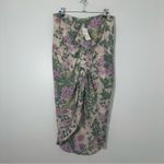 Abercrombie & Fitch  Crinkle Ruched Floral Midi Skirt Size Large Tall NWT Photo 2