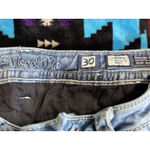 Miss Me Easy Boot Denim Jeans Embroidered/Gems Light Wash Logo Size 30 Mid Rise Photo 6