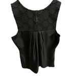 7 For All Mankind  Black Causal Blouse Sleeveless Top 100% Silk w/ Eyelet Pattern‎ Photo 5
