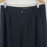 Banana Republic Women's Highwaisted Wide Leg Chambray Style Black Linen Pants 10 Photo 1