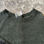 Market & Spruce  Women’s GreenButton Back Sweater with Black Elbow Patches Size M Photo 6