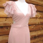 Mac Duggal NWOT  10829 SEQUINED RUFFLED CUT OUT LACE UP GOWN Pink Size 4 Photo 7