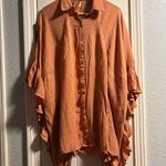 Free People Women's Xsmall Fade Away Oversized Shirt Dress Orange Rust Photo 0