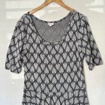 LuLaRoe Nicole Fit & Flare Dress Sz 3XL Graphic Peacock Plume Pattern Bohemian Photo 2