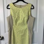 Badgley Mischka  Belle leopard jacquard color block‎ sheath dress size 14 Photo 2