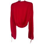 Acne Studios Long Sleeve Blouse in Bright Red 42 New Womens Silk Top Photo 5
