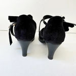 ANTAINA Lolita Black Velvet Side Bow Kitten‎ Heels Coquette Demure Size 7 Photo 2
